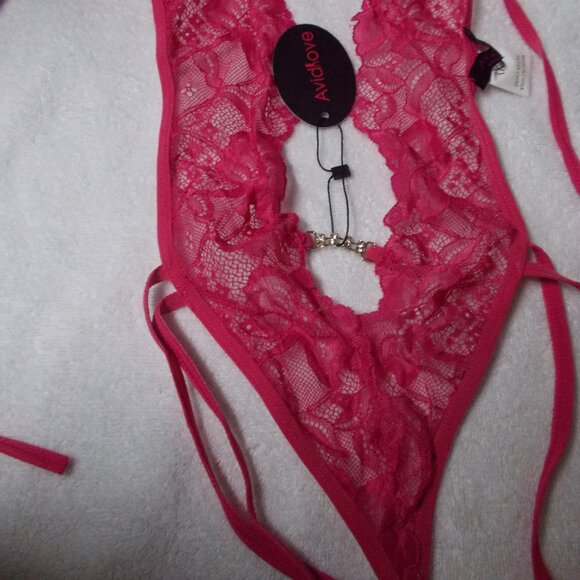 NWT Hot Pink Avidlove lace bodysuit XXL - Picture 4 of 7